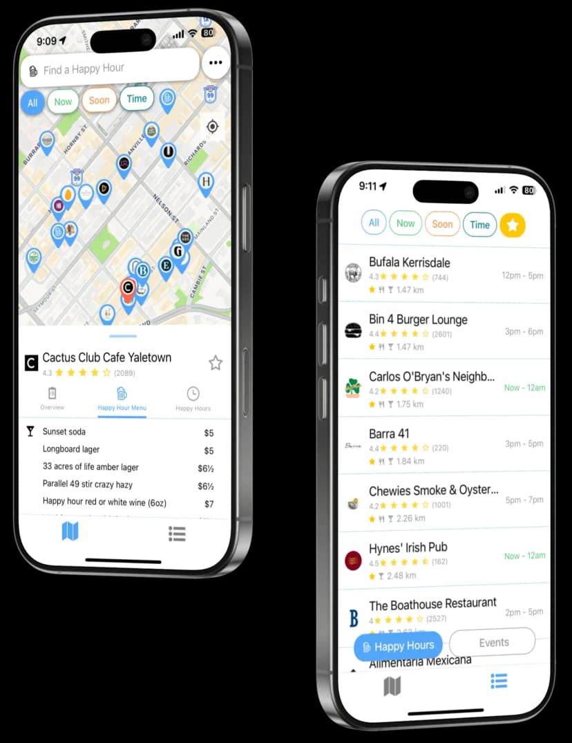 Preview of the Vibe app on two mobile screens