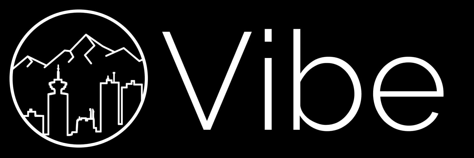 Vibe logo of a city skyline and the Vibe name
