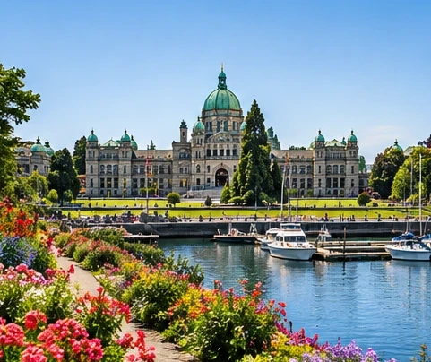 BC Parliament Buildings and the Victoria Inner Harbour